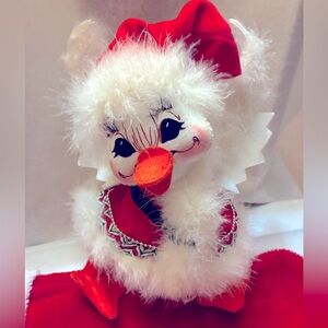AnnaLee 10” Christmas Duckling with Santa Suit and hat